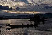 Inle Lake Myanmar. Sunset view from the resort. 